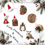 Vercraft 8 Pack Woodland Animal Xmas Ornaments Sisal Straw Rustic, Xmas - Image 3