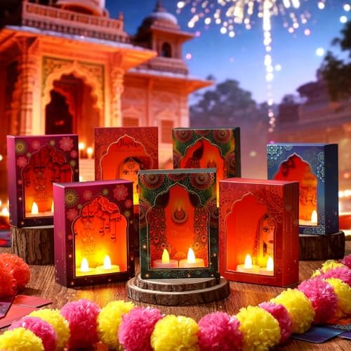 Retisee 12 Sets Diwali Paper Deep Jharokha Wall Decor for Pooja, Classic - Image 6