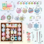 Macaron Christmas Ball Ornaments Set, Candyland Tree Decorations, 70 Pack - Image 4