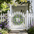 Eucalyptus Wreaths for Front Door, 24 Inch Purple Carnation Wreath - Image 4