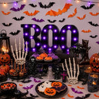 82Pcs Halloween Decorations Set, LED BOO Light, 3D Bats, Skeleton Hands - Image 5