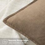 MIULEE Neutral Navy Boho Linen Pillow Covers 24x24 Inch Pack of 4 - Image 3