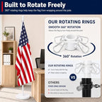 Flag Stand Indoor - 1" Heavy Duty Metal Flag Pole Set with Base,6-8ft Adjustable,Portable & Free Standing for Office,Meeting Room,Classroom,Entry Area,Outdoor Porch Deck (White) - Image 4