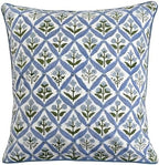 Ridhi Block Print Light Steel Blue Pillow Cover 16" x 16" (Pack of 2) Decorative Couch Pillows for Living Room, Chic Boho Cute Outdoor Pillows Covers Gifts for Spring, Easter and Valentine - Image 6