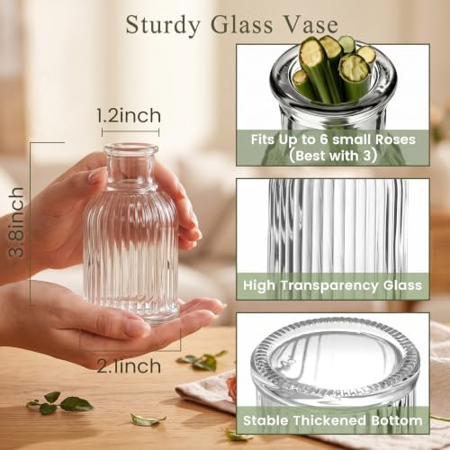 DomeStar 16PCS 3.8 Inch Small Bud Vases for Flowers, Glass Flower Vase Bulk for Table Centerpieces Suitable for Modern Wedding Reception Baby Shower Table Decorations (Pack of 4) - Image 2