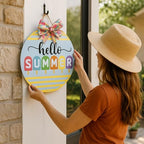Wood front door sign Wood sign Home decor Welcome sign Sign for front door House warming gift Wedding gift (Popsicle Summer, 22" Width) - Image 2
