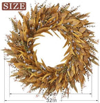 32" Artificial Fall Eucalyptus Wreath with Seeds for Front Door(Orange) - Image 6
