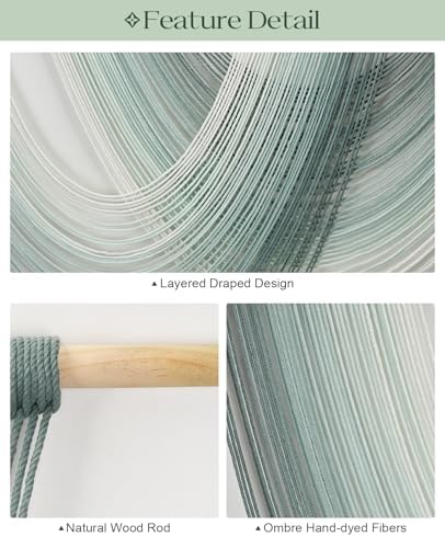 Tempospark Large Macrame Wall Hanging, 59x39 Inch Boho Wall Hanging, Macrame Wall Art Hand-dyed Ombre Design for Bedroom Living Room Apartments Entryways, or Above Bed - Image 6