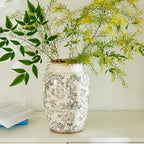Sungmor Ceramic Flower Vase, Vintage Grey Ice Cracked Glaze Porcelain Vase - Image 3