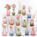15Pack Colorful Glass Bud Vases,Bulk Mini Small Colored Vintage Vases by Unknown