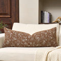 Spring Flower Lumbar Throw Pillow Cover 14x36 Inches Brown Vintage Floral Pillow Cover Farmhouse Summer Cushion Cover Leaf Pillowcase Home Decor for Sofa Living Room Couch by Gluviroz