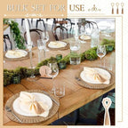 Gejoy 72 Pcs Burlap Placemat Wood Napkin Ring Dinner Napkin, Natural - Image 4