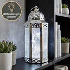 Vela Lanterns Decorative Indoor LED Candle Holder, White Gold, M, 2-Pack - Image 2