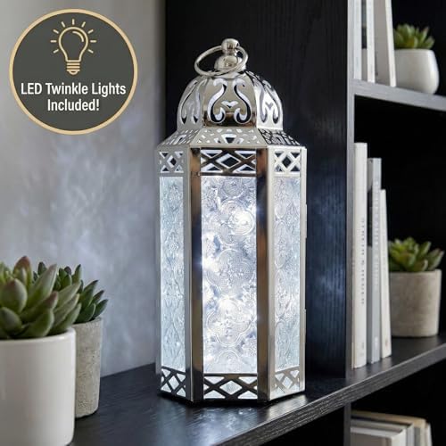 Vela Lanterns Decorative Indoor LED Candle Holder, White Gold, M, 2-Pack - Image 2