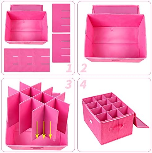 Wine Glass Storage Box, Stemware Storage Containers Cases with Dividers - Image 6