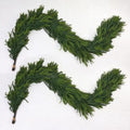 6FT Artificial Norfolk Pine Garland 2 Pack – Dense Green Christmas Garland, Real Touch Holiday Greenery for Front Door, Fireplace Mantel, Staircase, Indoor Outdoor Home Decoration by QIANYUN