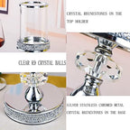 Candle Holder for Pillar Candle, Pillar Candle Holders for Wedding, Coffee Dining Table, Christmas, Table Centerpieces, Home Décor ZXC048D (1 Crystal Ball) - Image 2