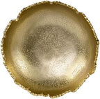 Red Co. 8.75” Gold Moon Decorative, Asymmetrical Torn, Hammered Metal Centerpiece Bowl with Sculpted Edges - Image 2