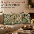 William Morris Owl and Pigeon Tapestry Throw Pillow Cover 18 x 18 in - Image 3