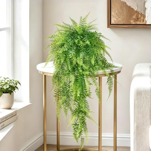 4Pcs Fake Hanging Plants, 32" Artificial Plants Greenery Boston Ferns Vines - Image 3