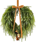 24" Christmas Wreaths Front Door Norfolk Pine Wreath with Bow Bells by Unknown
