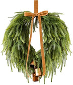 24" Christmas Wreaths Front Door Norfolk Pine Wreath with Bow Bells by Unknown