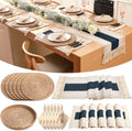 6 Sets Dining Table Decoration Boho Placemat, Blue, 12x72 by Gandeer