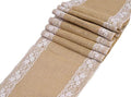 MDS Pack of 10 Wedding 12 x 108 inch Vintage Lace Burlap Table Runner, Rustic Farmhouse Jute Country Vintage Jute Burlap Roll for Wedding,Christmas Xmas New Year Party Jute Runner-Natural by MDS