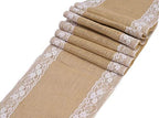 MDS 5 PCS 100% Natural Burlap Table Runners 12" x 108" with Lace, Rustic Farmhouse Country Vintage Boho Jute Runner for Wedding Reception Birthday Party Home Kitchen Dining Coffee Table Decoration - Image 5
