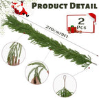 2 Pcs 9 FT Christmas Garland, Artificial Norfolk Pine Garland, - Image 2