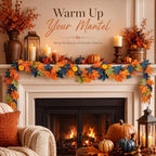 Thiccywoov 6 ft Fall Garland Blue Orange Pumpkin with Berries Leaves - Image 4