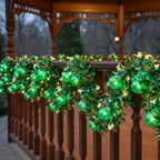 20FT St Patrick's Day Garland Lights, Plug in Outdoor Green Global String Lights and Tinsel Shamrock Garland Set, Parallel Connectable for Home Garden Irish Saint Patrick Party Decorations by Jasneniebo