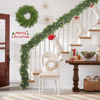 6 FT Christmas Garland Pre Lit Cedar Garlands Artificial Pine Cypress Garlands for Dining Tables Mantle Porches Outdoor Christmas Decorations - Image 6