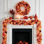 2 Pack 12Ft 50 LED Fall Garland with Lights,8 Modes Waterproof Battery Operated Fall Decorations Lights for Mantle Fireplace Table Indoor Thanksgiving Decor - Image 6
