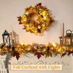 6 FT Lighted Fall Garland with Lights Pumpkins Automatic ON/Off - Image 4
