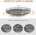 AHM10-Inch Gray Marble Lazy Susan with Silver Iron Frame - Image 6