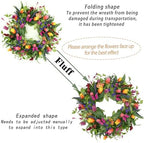 WreathDream 22 inch Spring Summer Wreath Tulip Wreath for Front Door with Purple Tassels, Eucalyptus Leaves, Ferns, Butterflies for Indoor Outdoor wall Festival Home Farmhouse Wedding Decor - Image 3