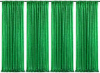 Christmas Photo Backdrop Green Sequin Backdrop Curtains,4 Panels 2FTx8FT by SoarDream