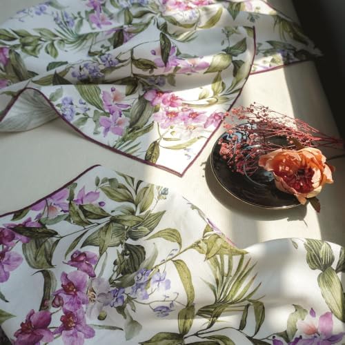 100% Cotton Printed Cloth Napkins Set of 6, 18x18 Inch Reusable Dinner Napkins, Soft Washable Floral Table Napkins for Dining, Parties & Hosting - Orchid Garden - Image 5