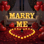 Marry Me Sign Light Up Letters, Proposal Decorations Kits Romantic Night by ARIKJ