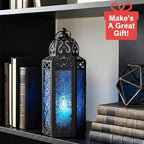 Vela Lanterns Decorative Indoor Moroccan Candle Holder, Cobalt, M, 6-Pack - Image 2
