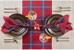 Solino Home 100% Pure Linen Table Runner, 14 x 90 in, Red and Navy Plaid - Image 3