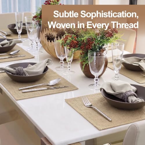Kochorie 50Pcs 11x17 Woven Burlap Placemats Jute Placemat for Dining Table - Image 5