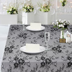 Vintage Black Lace Tablecloth 6pcs Table Fabric 60x120 Inch for Scary - Image 5