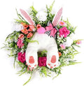 Easter Bunny Butt Wreath, Spring Door Decoration Kit, Colorful Ribbon and Floral Design, 18 x 15.8 Inches, Indoor Outdoor Welcome Sign by MCJC