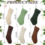 6 Pcs Cable Knit Christmas Stockings Large Christmas Stocking, Elegant - Image 2