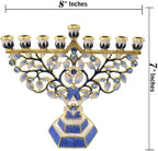 The Dreidel Company Hanukkah Menorah Enamel Hand-Painted Enameled Metal - Image 3