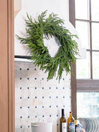 24" Real Touch Norfolk Pine Wreath, Faux Christmas Wreath for Front Door - Image 5