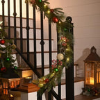 Valery Madelyn 9 Ft Christmas Garland with Lights for Mantle Red Green Gold - Image 5