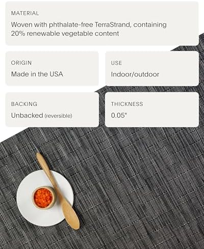 Chilewich Bamboo Placemats Set of 4, Round Woven Placemats - Image 4